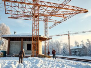 railway-service.ru | Строительство из клееного бруса зимой